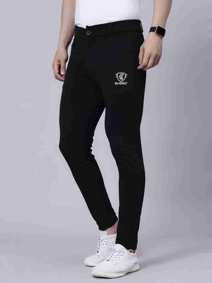 We Perfect Slim Fit Men Black Trousers - Buy We Perfect Slim Fit Men Black  Trousers Online at Best Prices in India