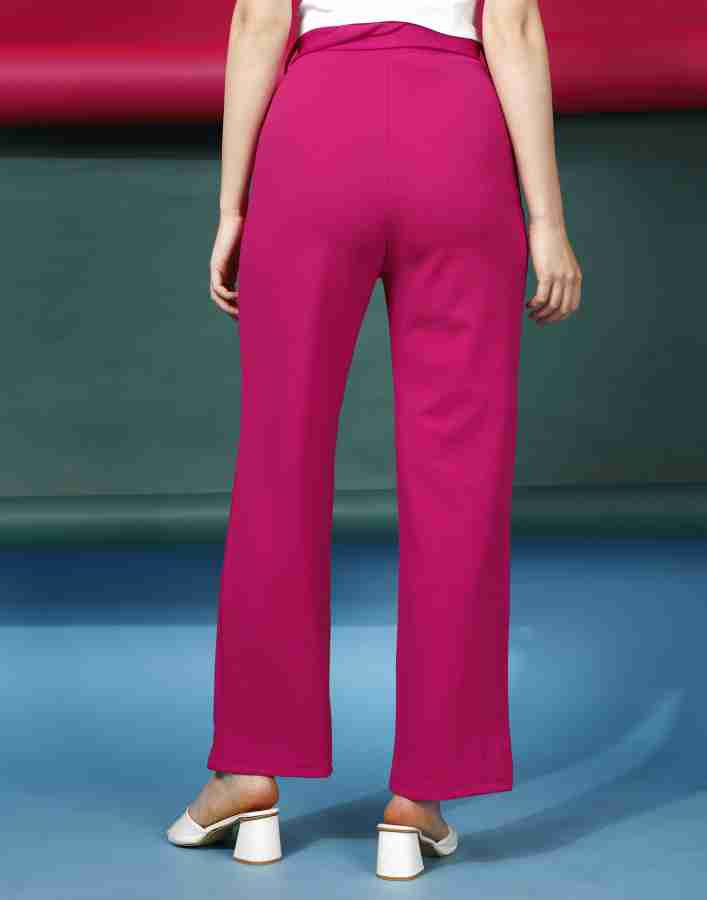 Samah Regular Fit Women Pink Trousers - Buy Samah Regular Fit