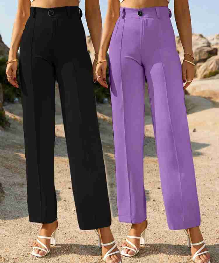 Shine N Show Regular Fit Women Black Trousers - Buy Shine N Show Regular  Fit Women Black Trousers Online at Best Prices in India