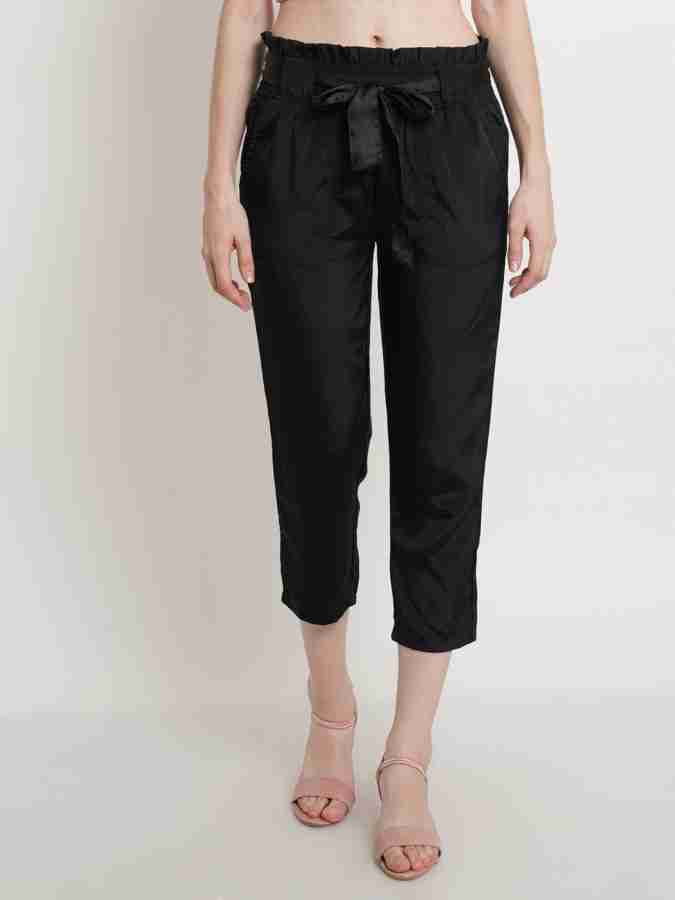 POPWINGS Regular Fit Women Black Trousers - Buy POPWINGS Regular Fit Women  Black Trousers Online at Best Prices in India