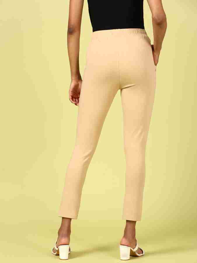 Buy De Moza Women Beige Cotton Skinny Leggings - XL Online at Best