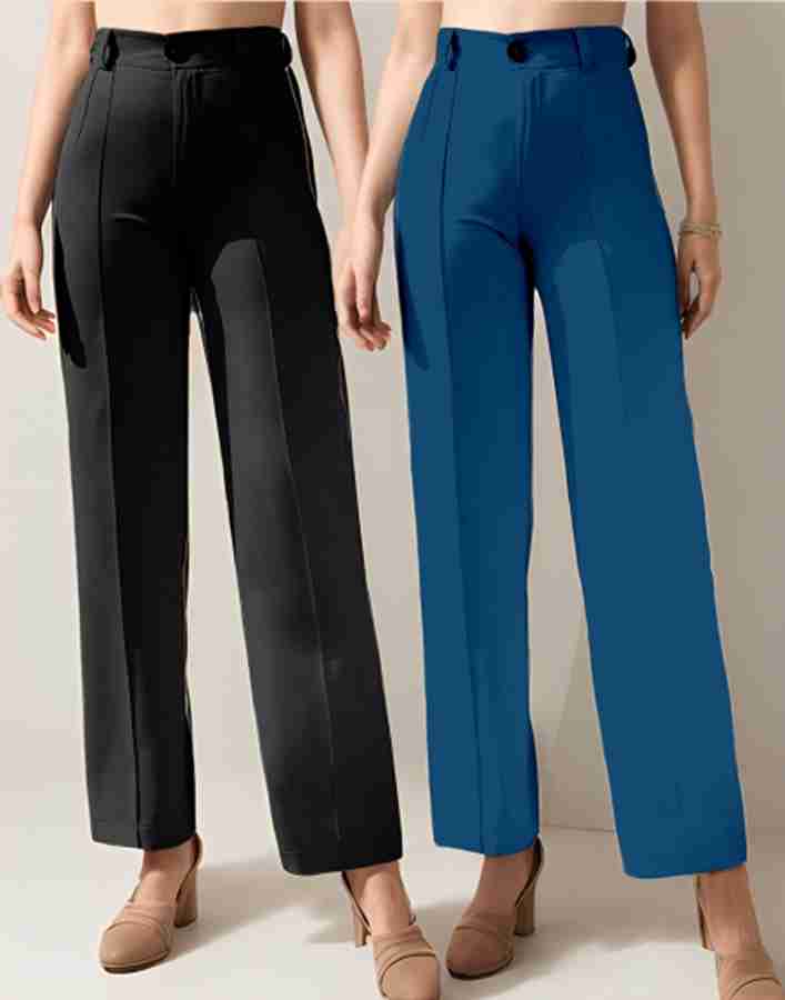 Selvia Regular Fit Women Blue Trousers - Buy Selvia Regular Fit