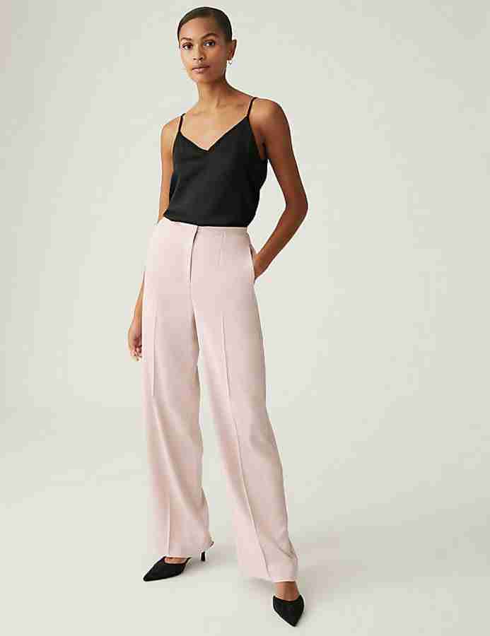 MARKS & SPENCER Regular Fit Women Pink Trousers - Buy MARKS & SPENCER  Regular Fit Women Pink Trousers Online at Best Prices in India