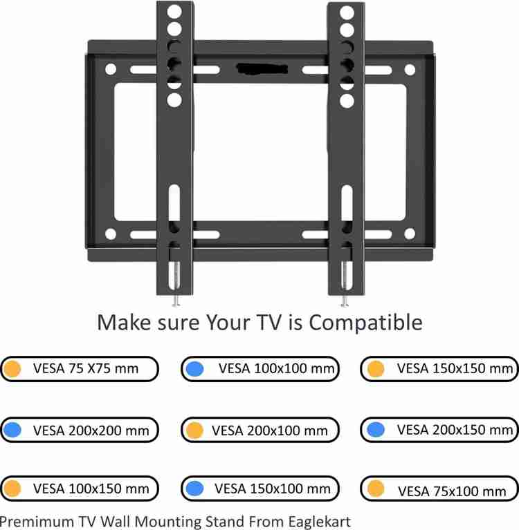 Mahallya 14 43 inch LED TVs Wall Mount Stand For MI Realme Oneplus Sony All Brands Fixed TV Mount