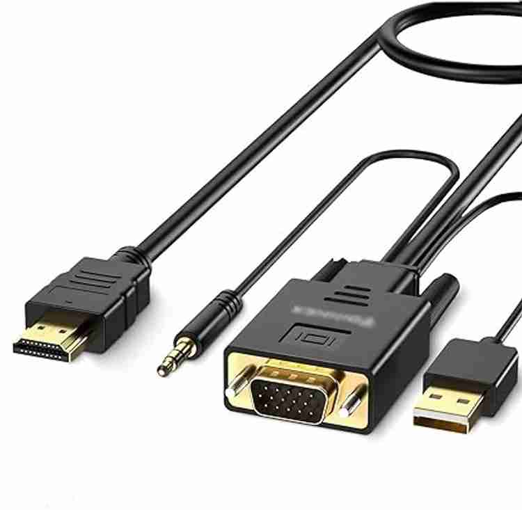 ULTRABYTES TV out Cable VGA to HDMI Adapter Cable 1.5M Old PC to New TV Monitor with HDMI with Audio ULTRABYTES Flipkart