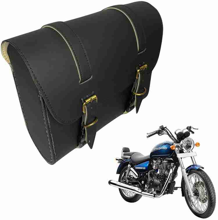 Dhe Best Bike Saddle Bag Golden Buckle for Royal Enfield Thunderbird 350 Type 2 Saddle Bag Black Leather Motorbike Saddlebag Price in India Buy Dhe Best Bike Saddle Bag Golden Buckle
