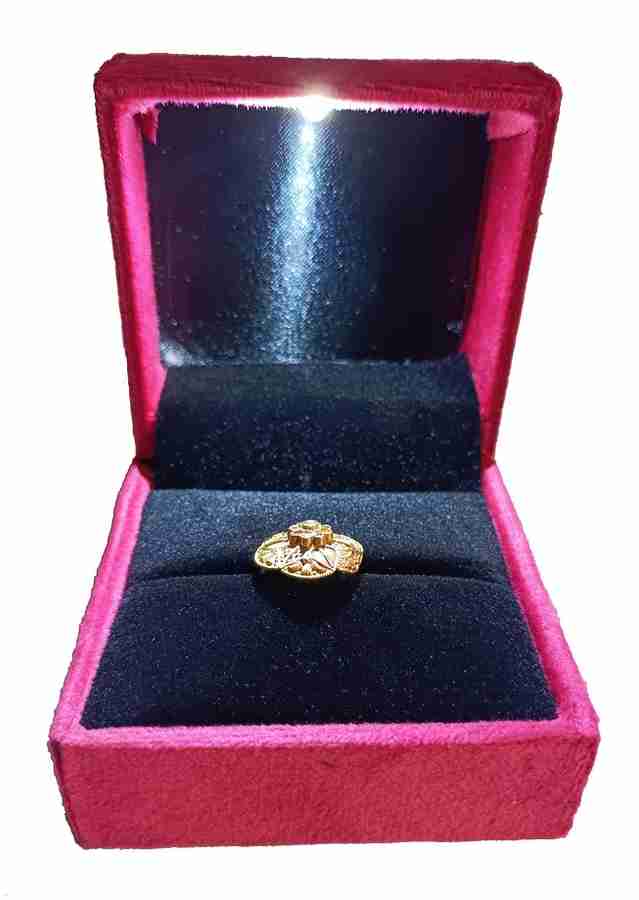 DARSHIK TRADERS Suede Velvet Finish Jewellery Ring Box 3x3