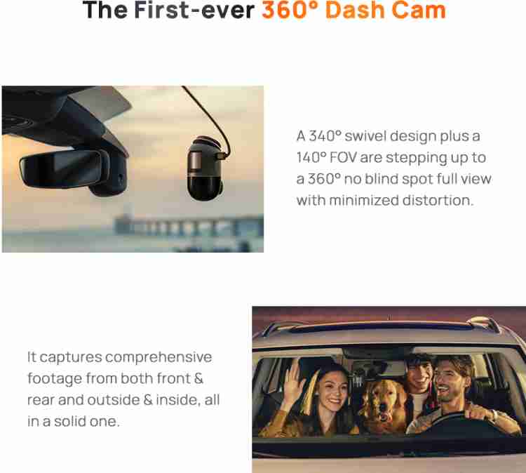 70mai Dash Cam Omni, 360° Rotating, Superior Night Vision,Built-in 128GB  eMMC Storage, Time-Lapse Recording, 24H Parking Mode, AI Motion Detection