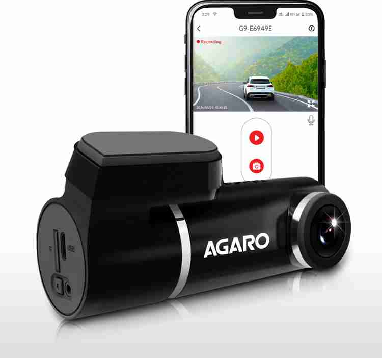 AGARO Alpha Car Dash Camera, Dashboard Recorder, 3MP, 140 Degree Wide Angle, In-car Camera System  (1 Camera, 2304×1296 Pixel)
