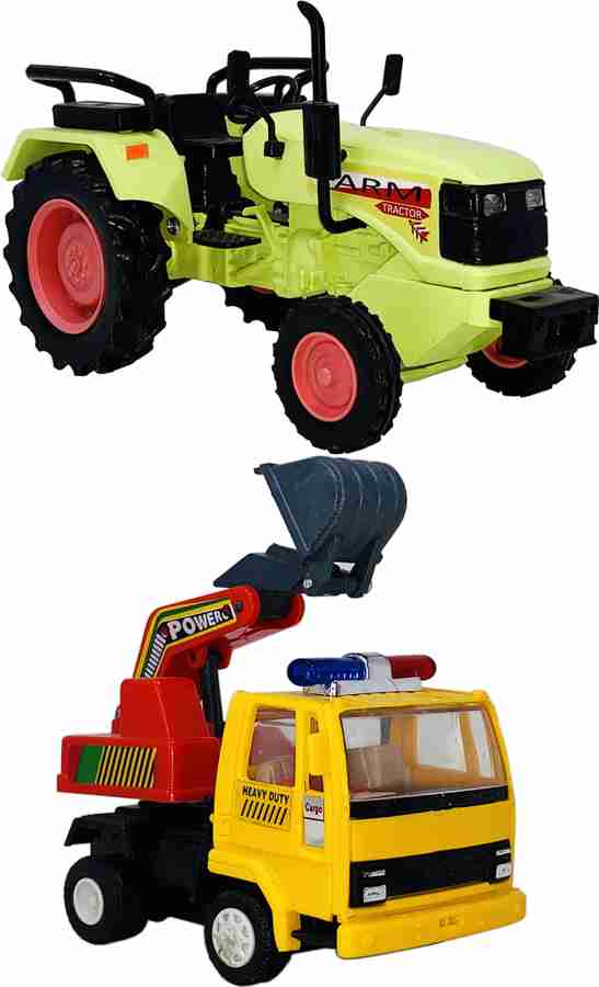 Wishmaster Set of 2 Combo Farm Tractor AL Excavator Toys for