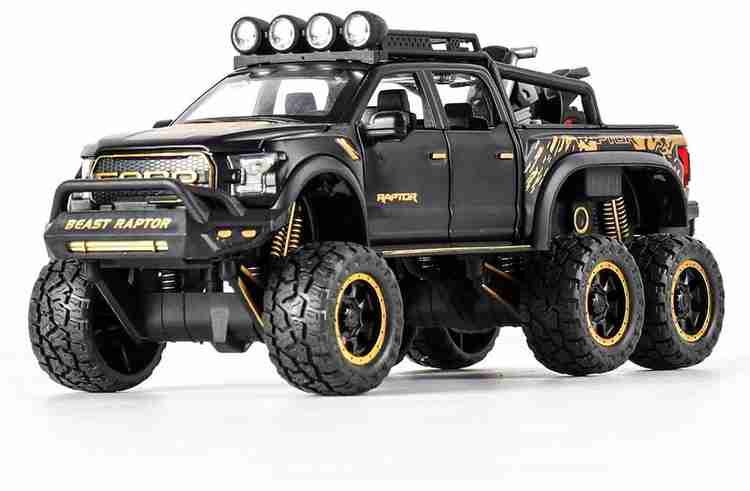 UKAXA 1 24 Scale Die Cast Metal Model Cars Raptor 6x6 Lights Sound For Kids Toy Car 1 24 Scale Die Cast Metal Model Cars Raptor 6x6 Lights Sound For Kids