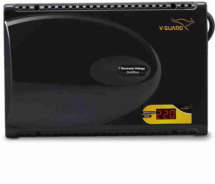 Buy V-Guard Crystal Plus 3 Amps Voltage Stabilizer For Up to 140cm (55) TV  + 1 SetTop Box + 1 Home Theatre (90 - 290 V, Thermal Overload Protection,  Black) Online - Croma