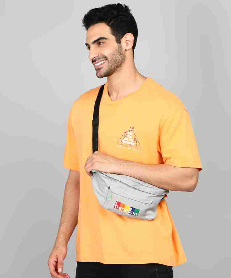 United Colors of Benetton Trellis Waist Bag Grey Price in India Flipkart