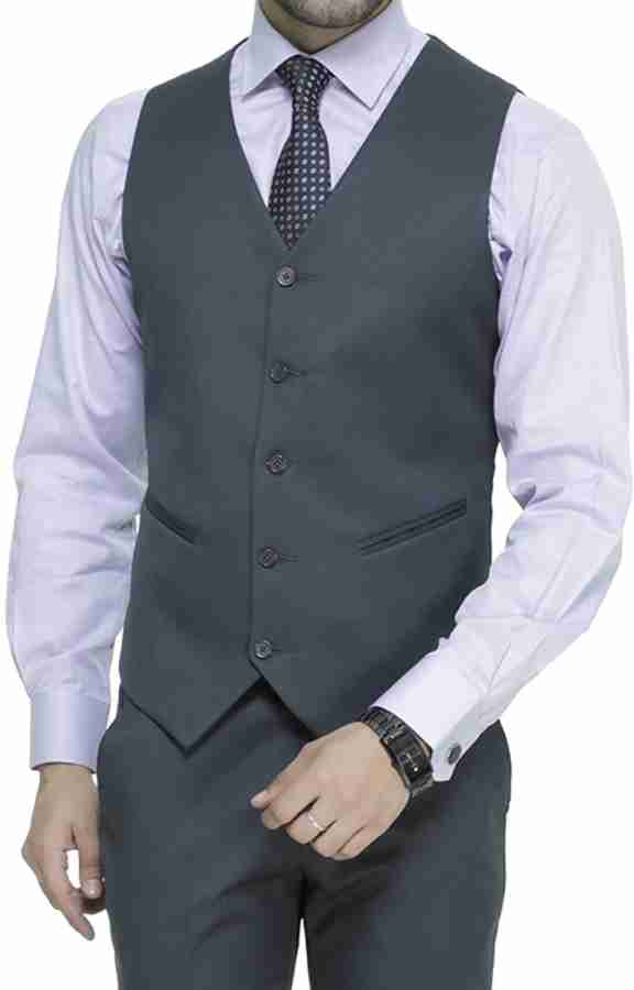 Manq solid sale men's waistcoat