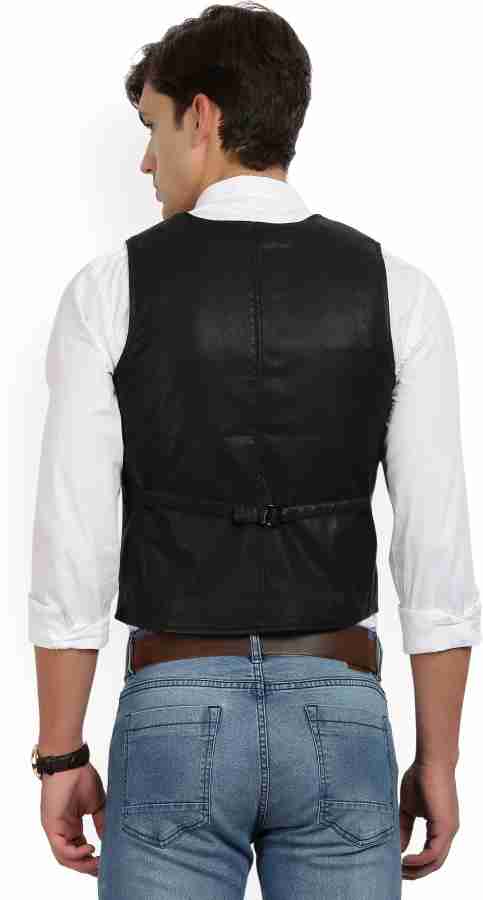 Black 2024 jeans waistcoat