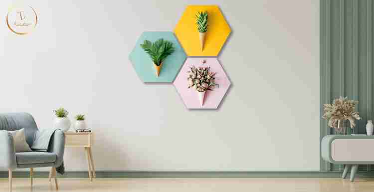 True D cor Set Of 3 Wooden Wall Hanging Room Decoration Items For