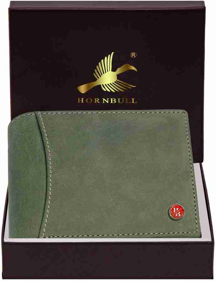 HORNBULL Men Casual Green Genuine Leather Wallet OLIVE Price in India Flipkart