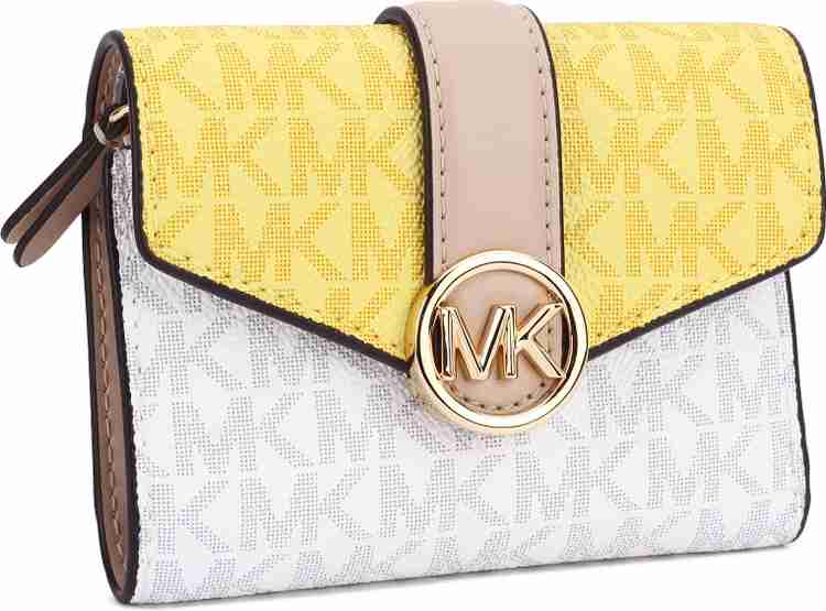 MICHAEL KORS Women Casual White Genuine Leather Wallet Yellow Price in India Flipkart