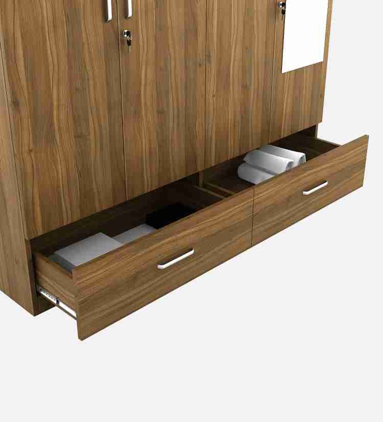 SPACEWOOD Linden Engineered Wood 4 Door Wardrobe Price in India