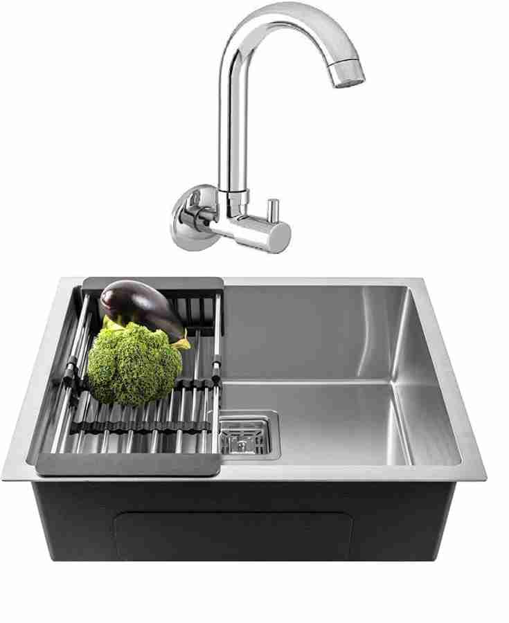 MESSINA Handmade 21 X 18 X 10 Inches Kitchen Sink With Tap Single Bowl  Sound Proof Stainless Steel Matt Finish_A39 Vessel Sink Price in India -  Buy MESSINA Handmade 21 X 18