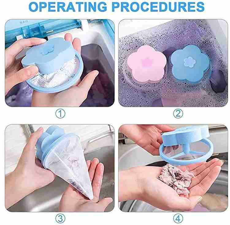 QWEEZER 2Pcs Foating Net Lint Remover 5 Laundry balls For