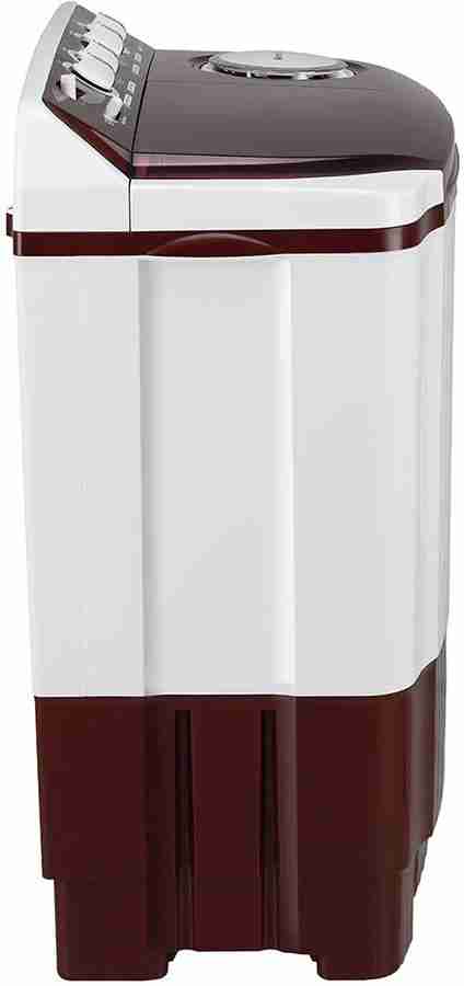 LG 8 kg 5 Star with Roller Jet Pulsator with Soak Wind Jet Dry and Rat Away 6 Kg Spin Tub Capacity Semi Automatic Top Load Washing Machine Maroon White Price in