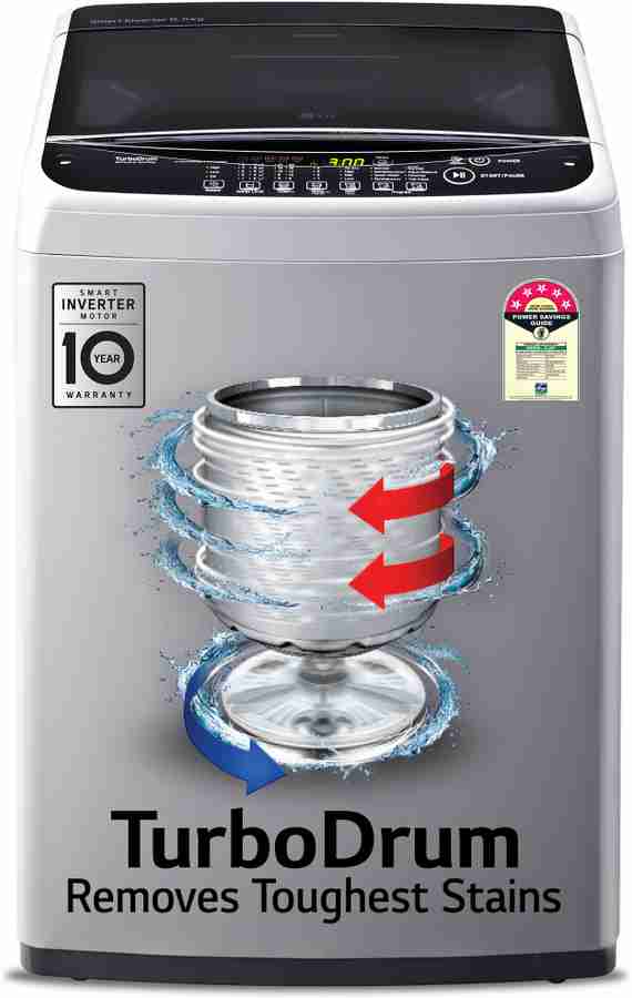 LG 6.5 kg with Smart Diagnosis Smart Closing Door and 10 Water Levels Fully Automatic Top Load Washing Machine Silver Price in India Buy LG 6.5 kg with Smart Diagnosis Smart