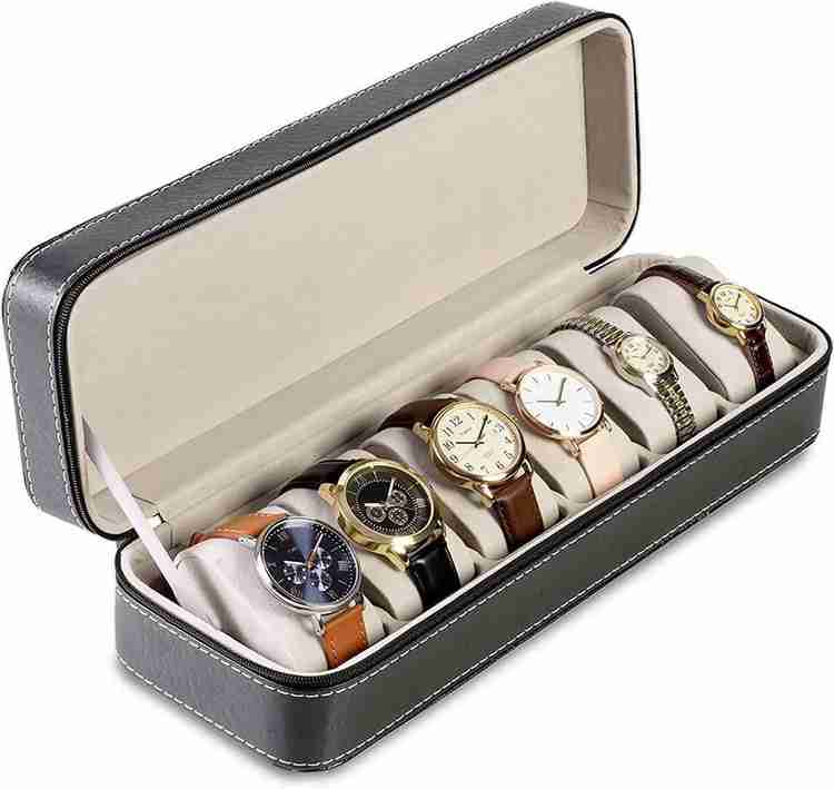 Foschini 6 Slot PU Leather Men Watch Box Display Case Organizer Watch Box Price in India Buy Foschini 6 Slot PU Leather Men Watch Box Display Case Organizer Watch Box online