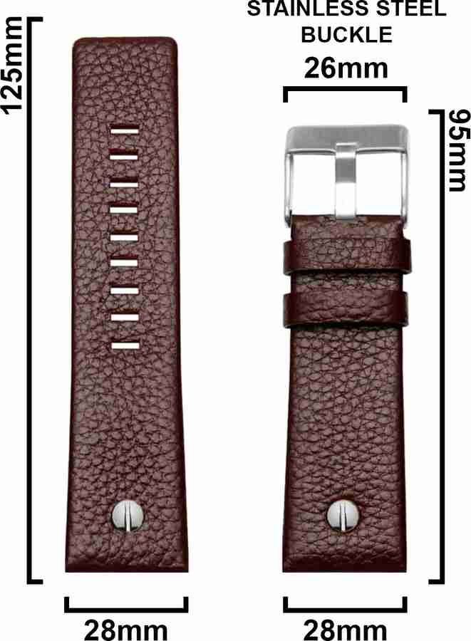 Rayyn DEZIRE3 SUITABLE FOR DIESEL WATCHES 28 mm Genuine Leather Watch Strap Price in India Buy Rayyn DEZIRE3 SUITABLE FOR DIESEL WATCHES 28 mm Genuine Leather Watch Strap online at Flipkart
