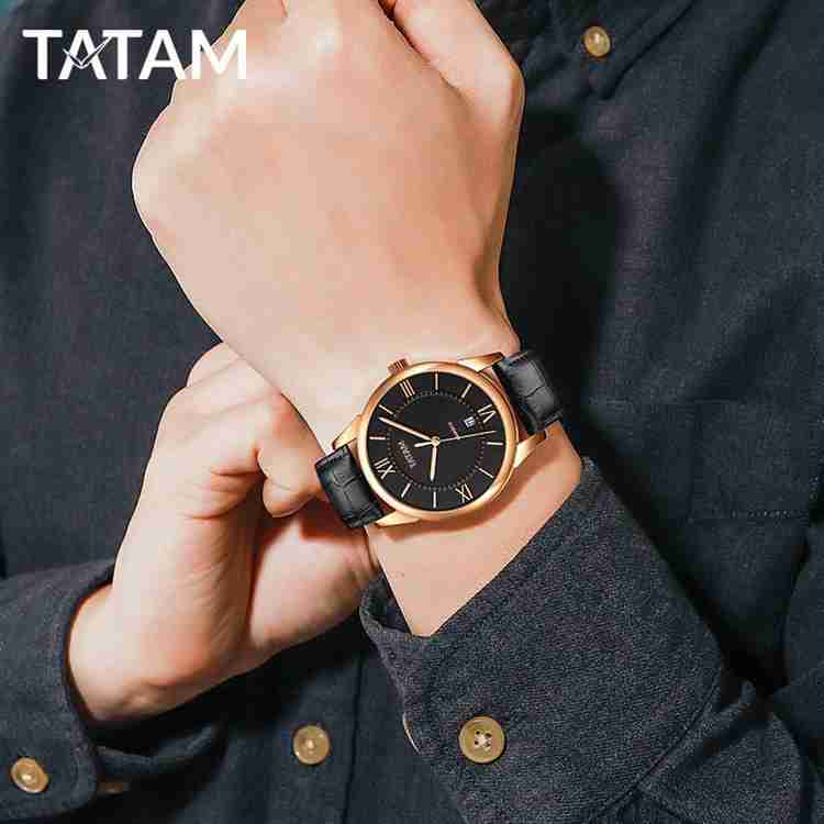 Black formal watch on sale