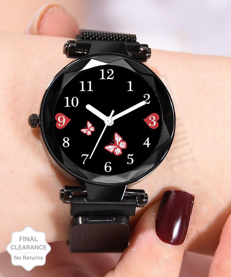 Watch Clearance Stream Masn Without Cable Branded Watches For Girls Black  Maxima ATTIVO Women Black Dial