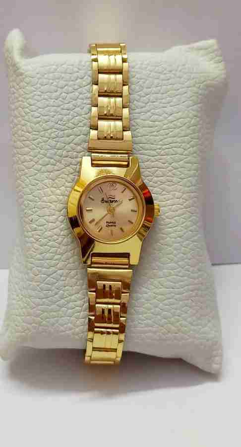 Ladies golden colour watch clearance