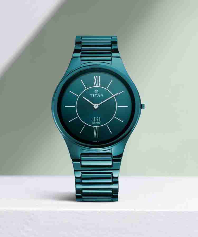 Titan edge clearance ceramic blue watch