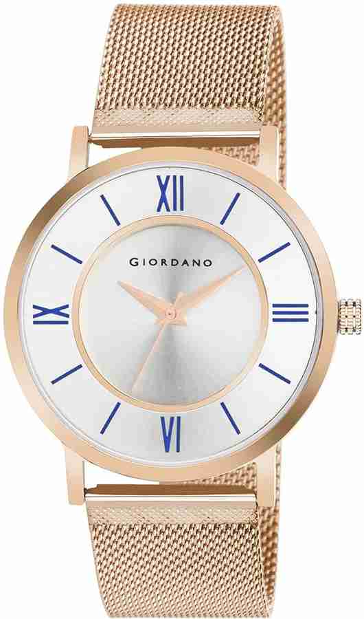 GIORDANO Giordano Analog Men s Watch Silver Dial Rose Gold Colored Strap Analog Watch For Couple Buy GIORDANO Giordano Analog Men s Watch Silver Dial Rose Gold Colored Strap Analog Watch