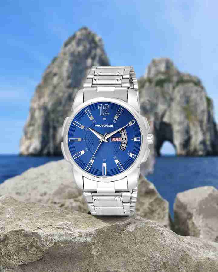 Analog watch with date and day display online