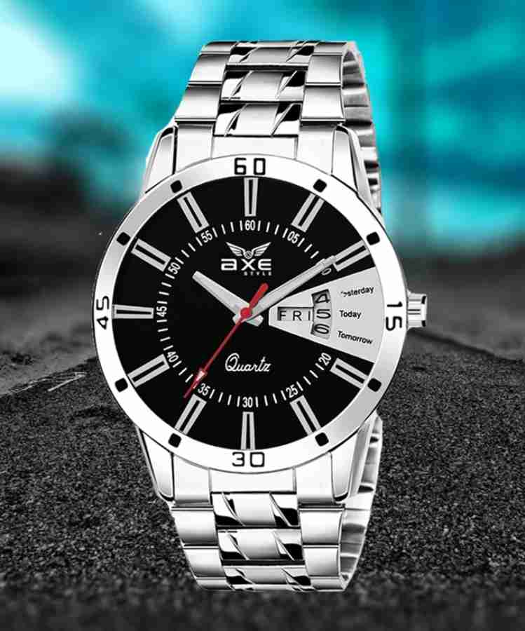 Mens black sale chain wrist watches