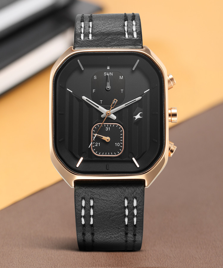 Black Leather Belt Fastrack Watch Leather Straps Leather Strap