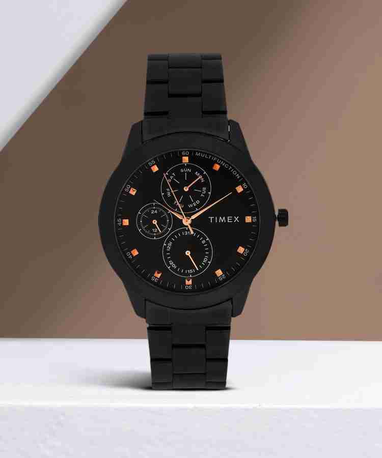 Timex black chain watch discount
