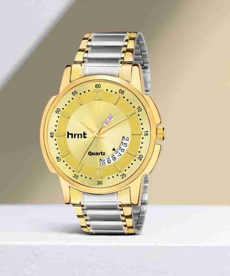 hrnt HTG TT9034 TT9034 TwoTone Original Golden Plated Chain Watch Water Resistant Branded Hands Analog Watch For Men Buy hrnt HTG TT9034 TT9034 TwoTone Original Golden Plated Chain Watch Water Resista...