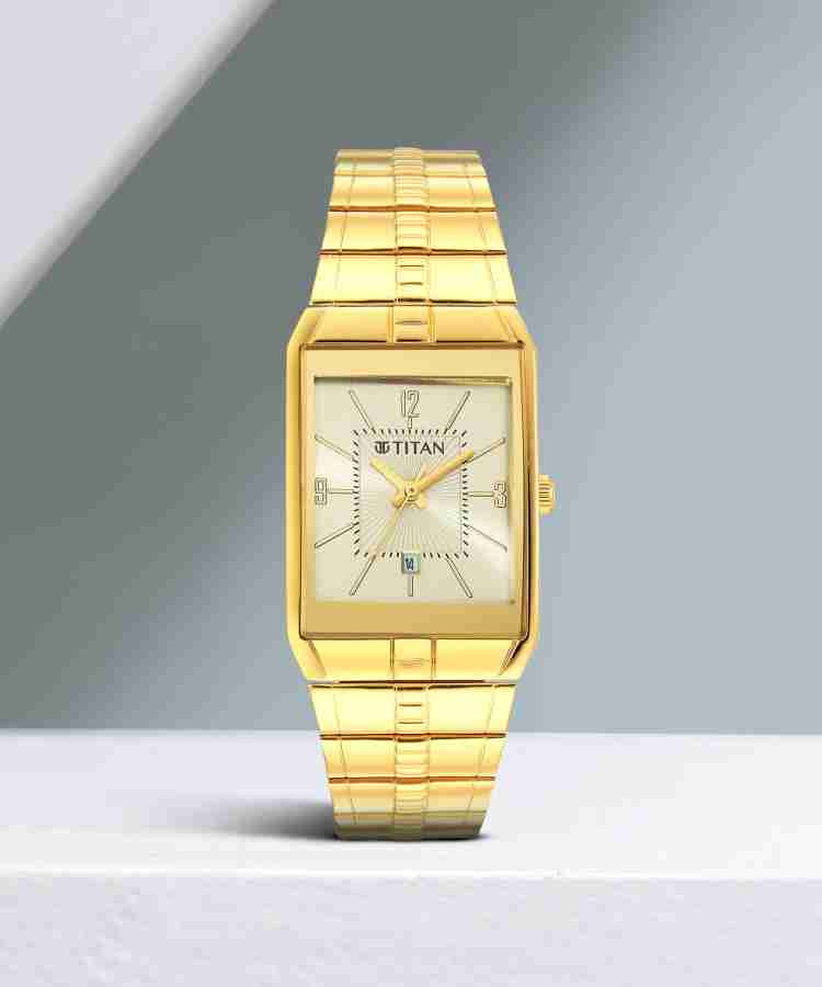 Gold plated discount watches mens titan