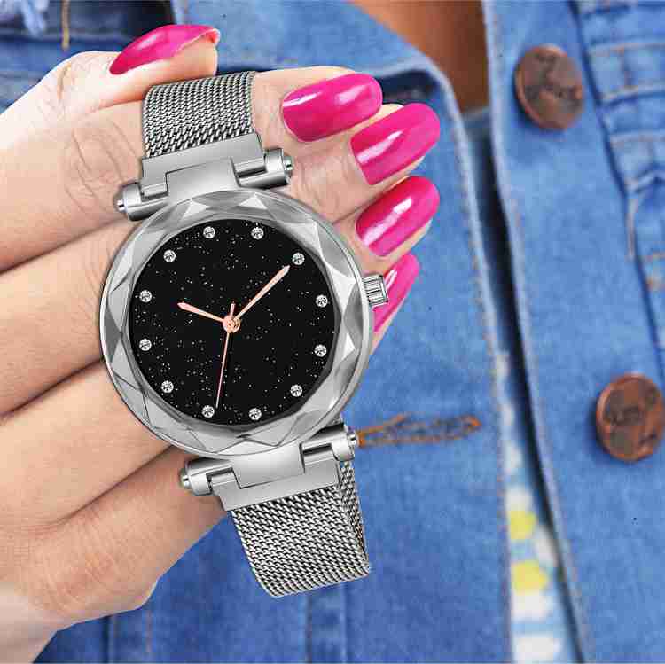Silver colour outlet watch for girls