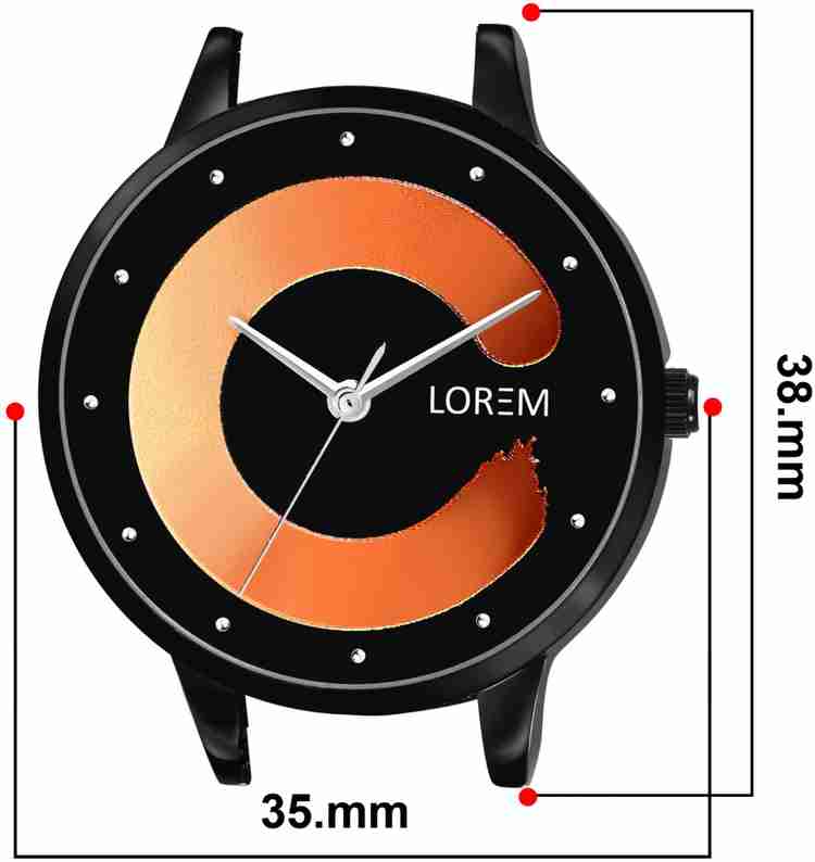 LOREM ML LR 354 Trending Orange Round Dial Black Shaffer Chain With Adjustable Lock Girls Analog Watch For Women Buy LOREM ML LR 354 Trending Orange Round Dial Black Shaffer Chain With Adjustable Lock