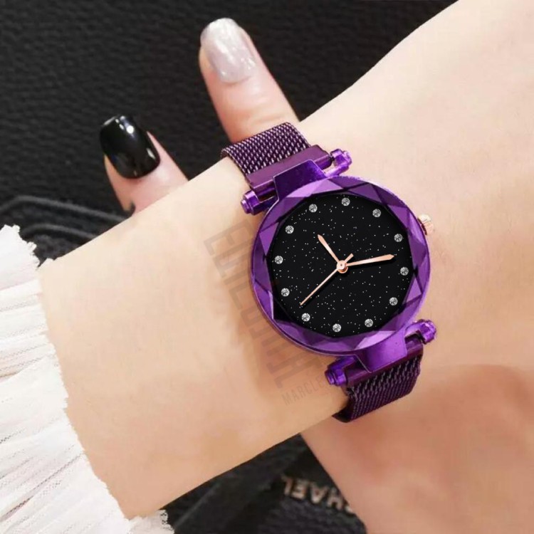 Women Purple Metal Casual Watches