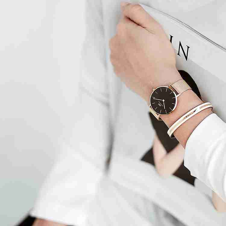 DANIEL WELLINGTON Petite Melrose Black color Round 28 mm diameter Analog Watch For Women Buy DANIEL WELLINGTON Petite Melrose Black color Round 28 mm diameter Analog Watch