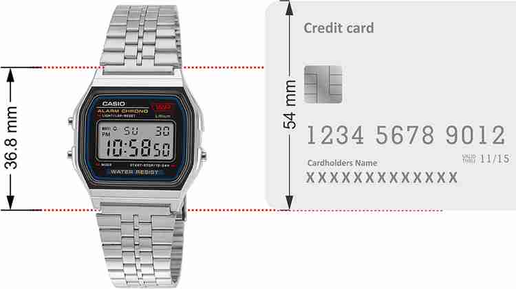 CASIO A159W-N1DF Vintage Black Dial Silver Stainless Steel Band 