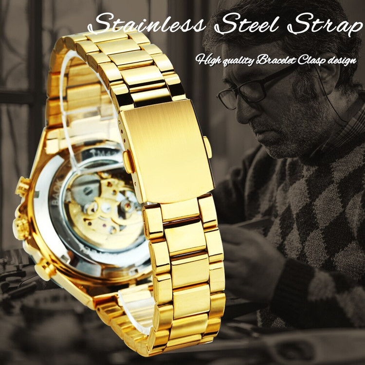 Self Winding Watch That Works On Pulse Wrist Watch Forsining Watch