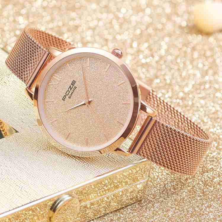 SONATA Poze Women Analog Rose Dial Rose Gold Strap Analog Watch For Women Buy SONATA Poze Women Analog Rose Dial Rose Gold Strap Analog Watch For Women SP80023WM01W Online