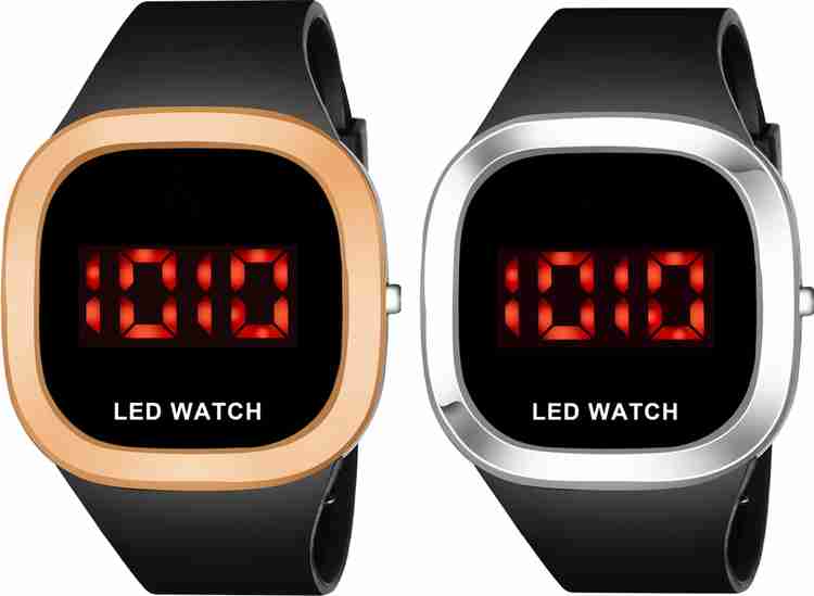 Ziggy Latest Trending Stylish Multi Pop Color Square watch Combo