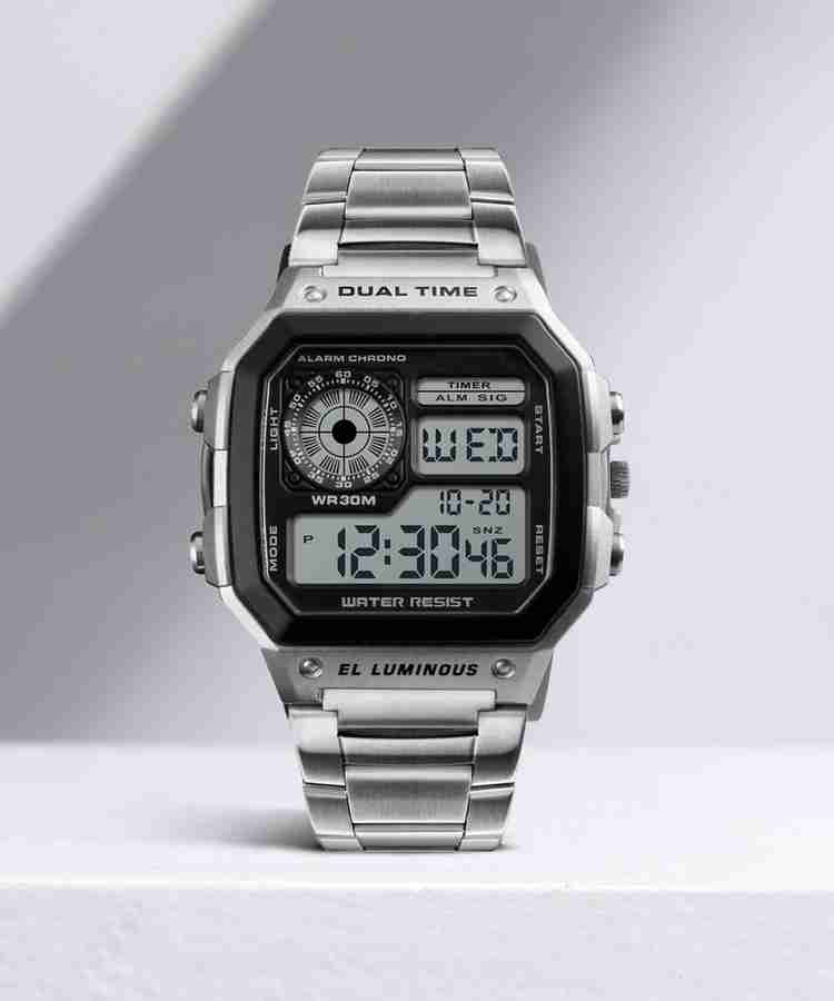 Full metal outlet digital watch