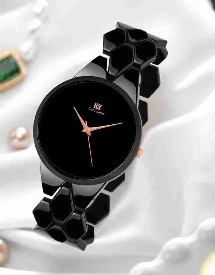 IIK Collection IIK 1083W Watch for Women Round Black Dial with Black Metal Bracelet Chain Girls Analog Watch For Women Buy IIK Collection IIK 1083W Watch for Women Round Black Dial with
